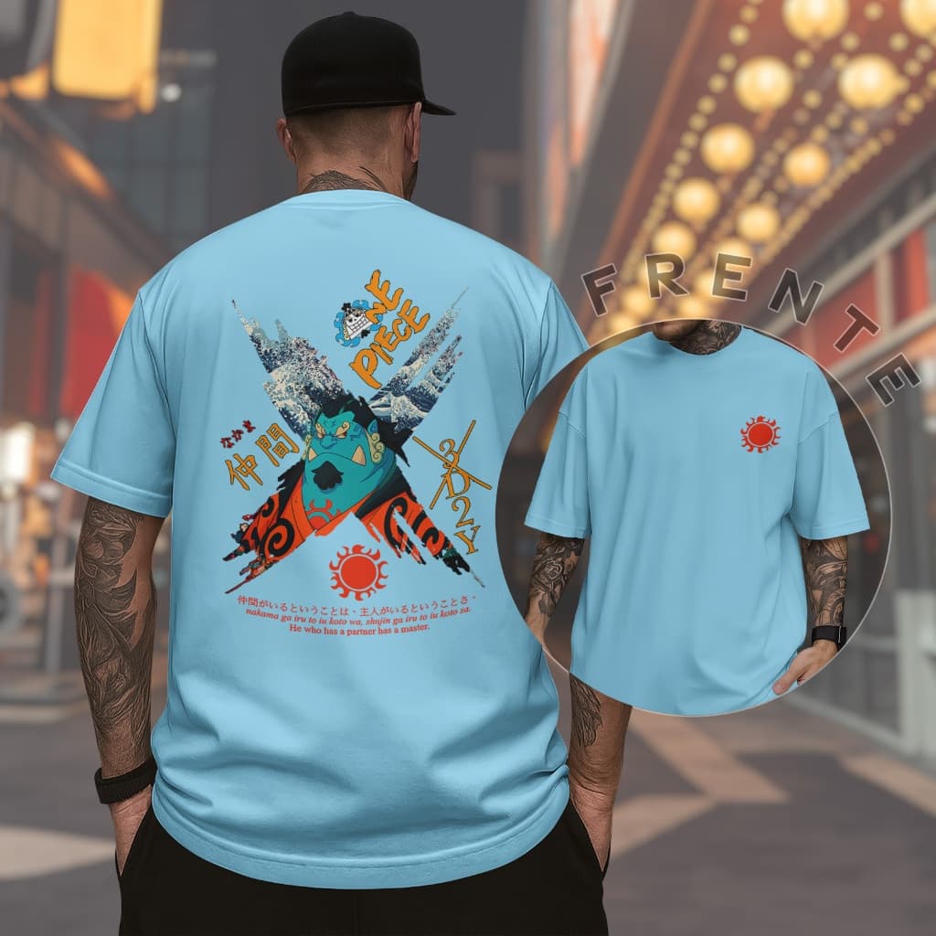 Camiseta F/C Unissex One Piece Jinbei Mugiwara Anime Algodão Premium