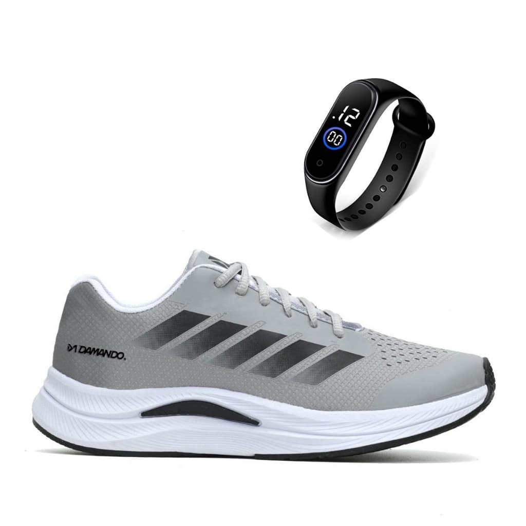 Tênis Masculino Para Academia Corrida Caminhada Lazer Esportivo + Relógio Lançamento Original