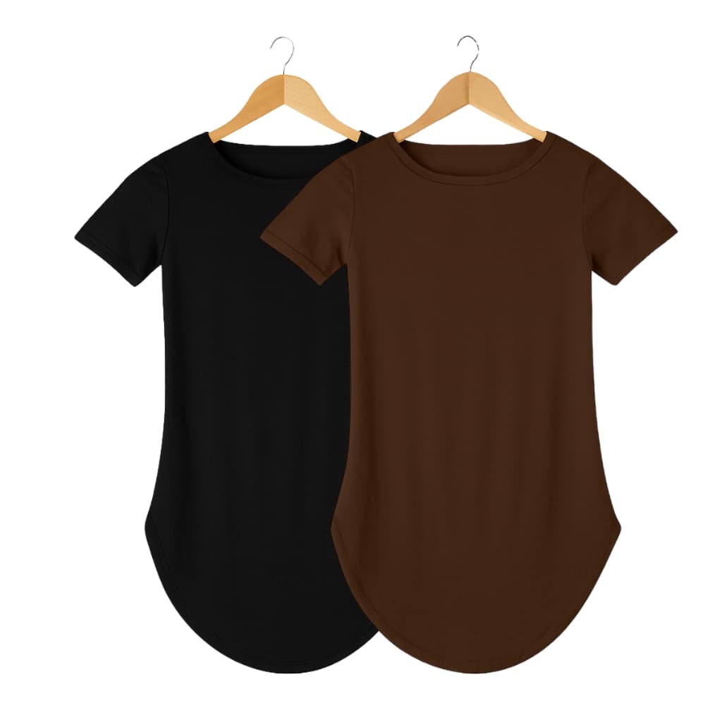 Kit 2 Blusinha Blusa Feminina Academia Basica Lisa Roupa Feminina Long Line