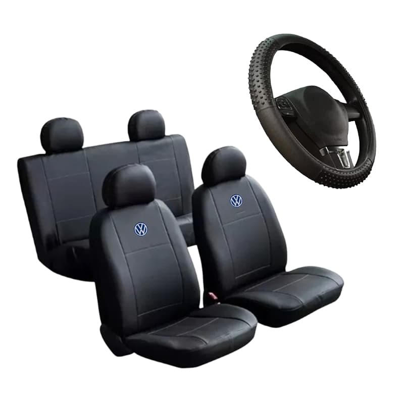 Capa De Banco Couro Automotivo + Capa De Volante Gol G1, Gol G2, Gol G3, Gol G4