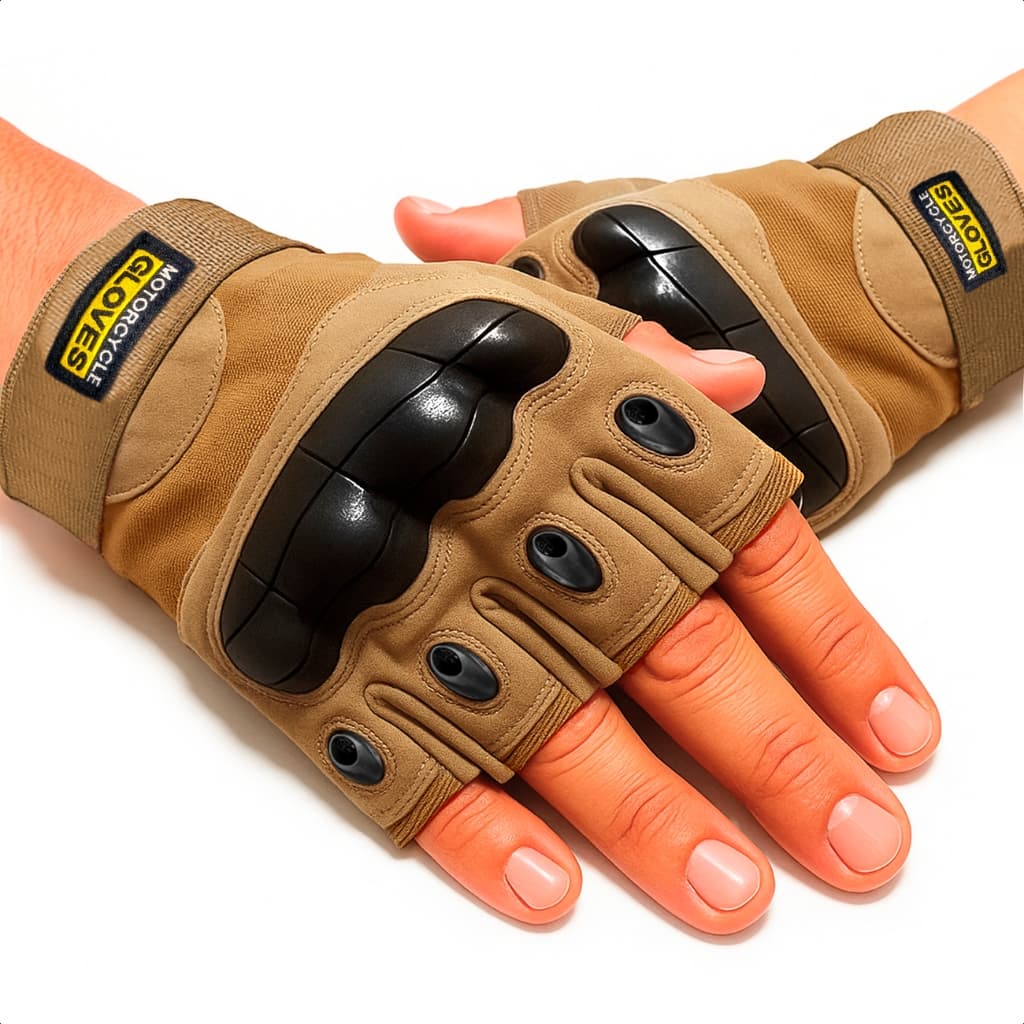 Luva Tática Meio Dedo Motociclista Airsoft Paintball Militar Proteção Resistente Trilha Esporte Moto