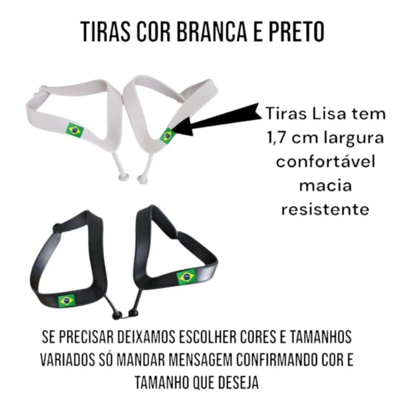 1 par de tiras de correias largas com bandeira para chinelos