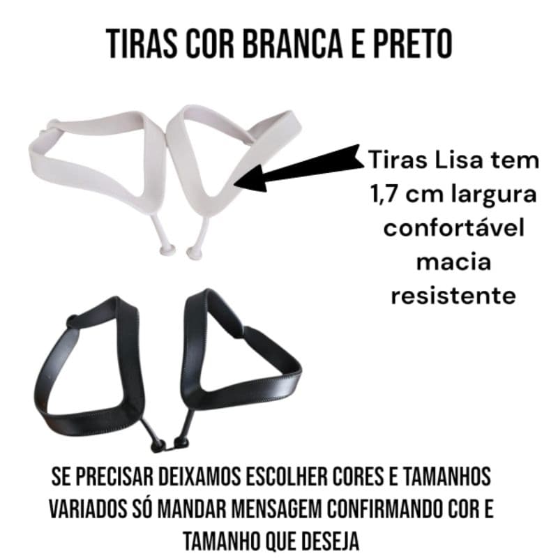 1 par de tiras de correias largas lisas para chinelos