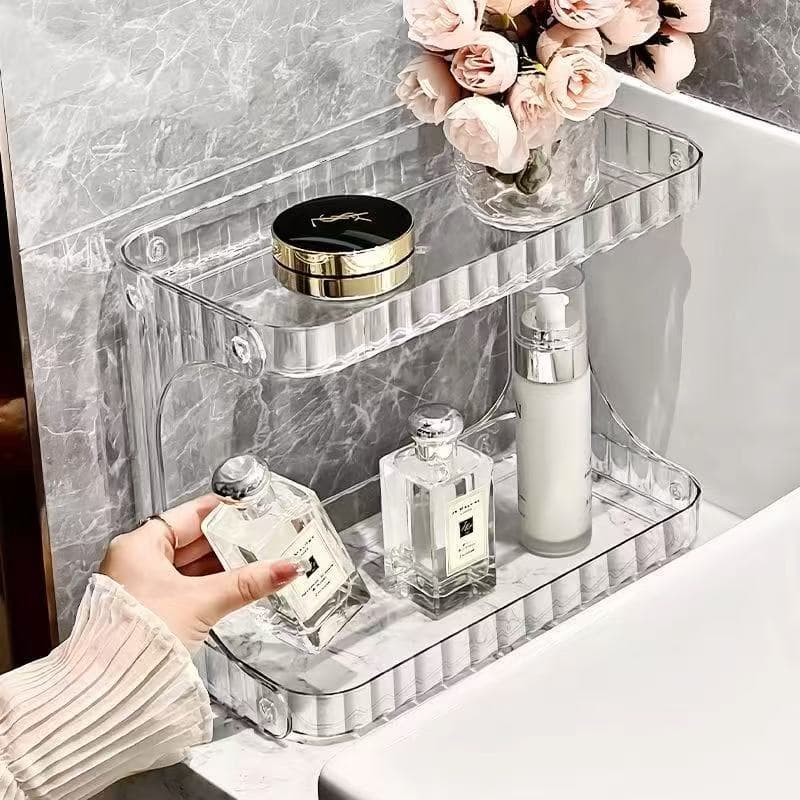 Organizador de Cosméticos de Duas Camadas Multiuso – Luxo e Funcionalidade