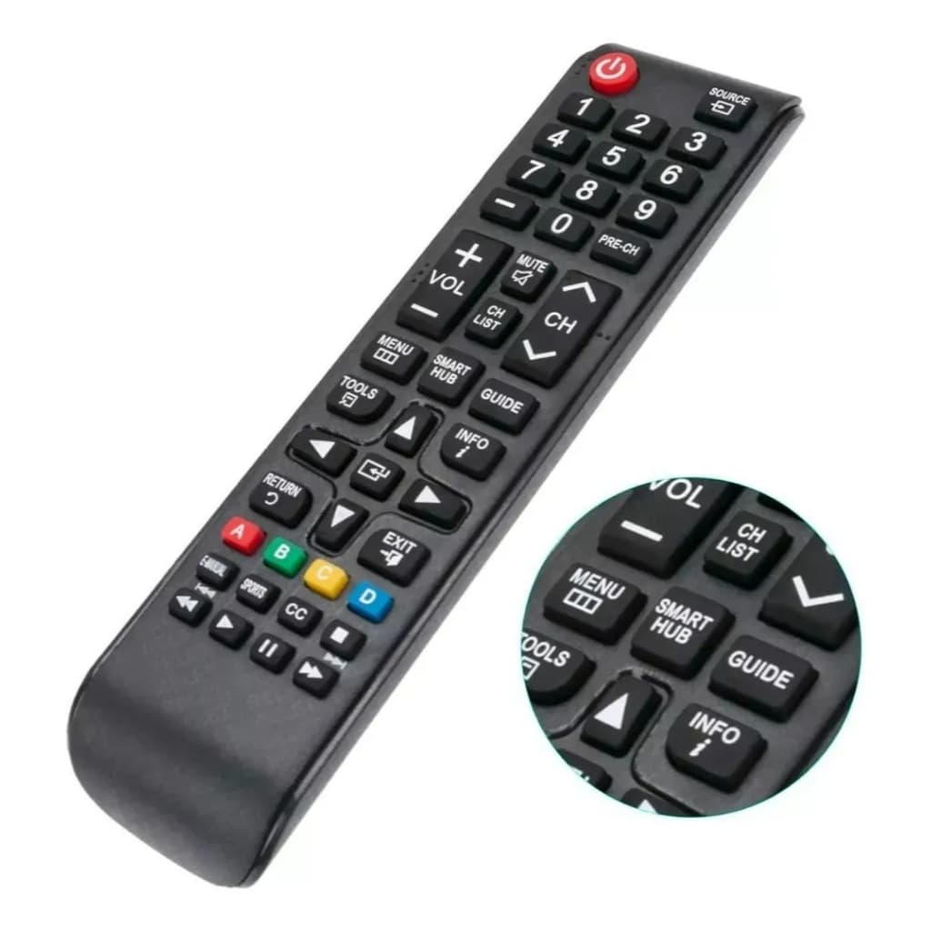 Controle Remoto Compatível Tv Samsung Led Lcd 32 40 42 50 55 Preto