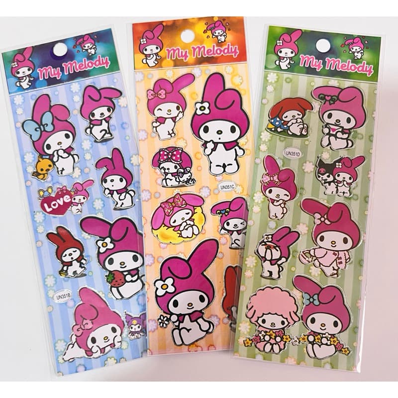 10 Cartelas Adesivo My Melody infantil