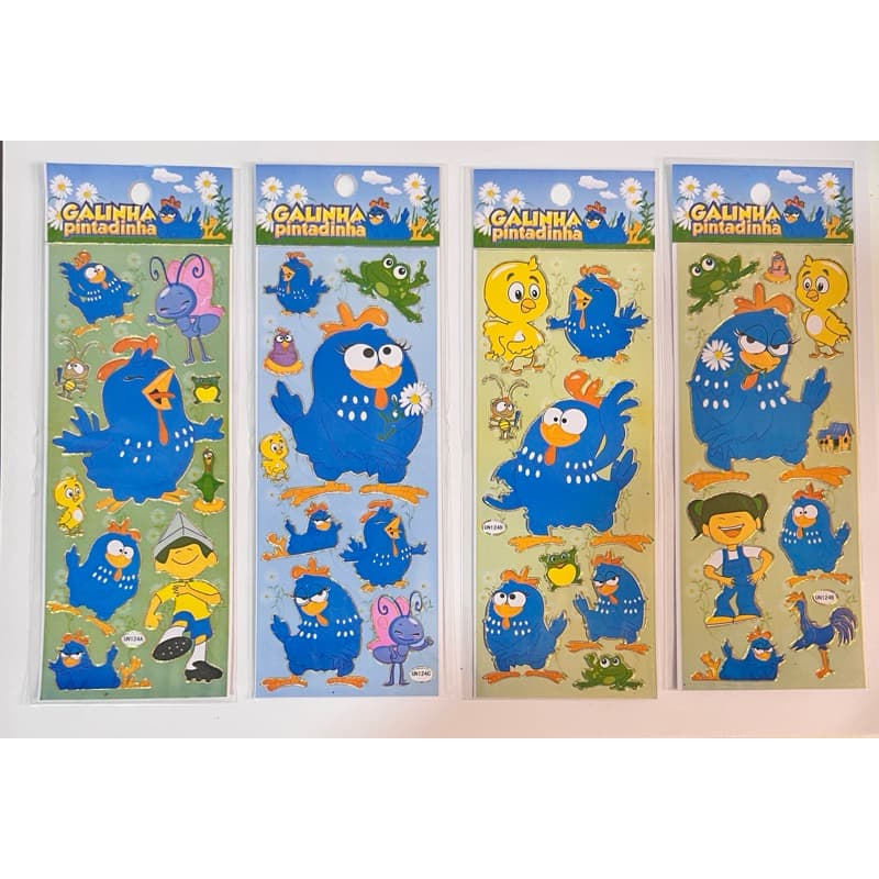 10 Cartelas Adesivo Infantil Galinha Pintadinha Lembrancinha