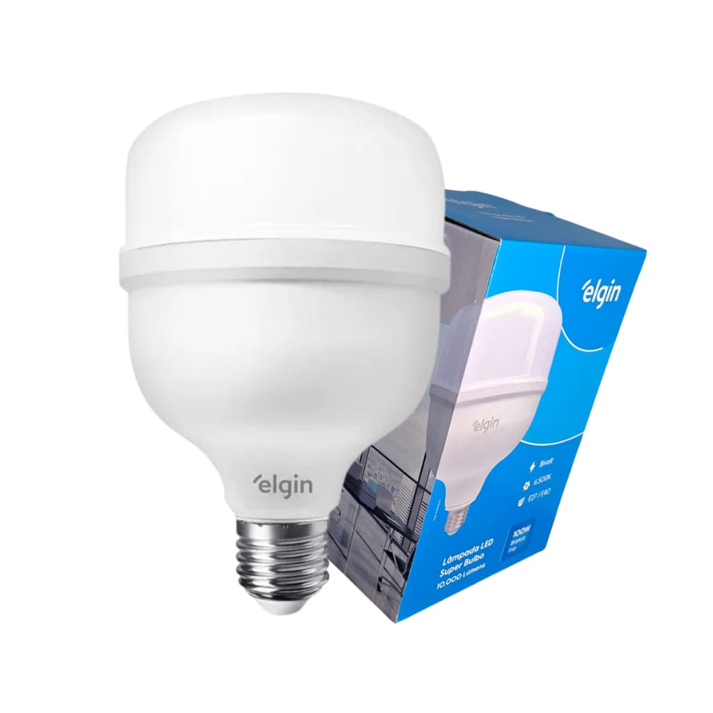 Lâmpada LED Super Bulbo 100W Branca Fria E27 E40 6500K 10000lm Bivolt Elgin