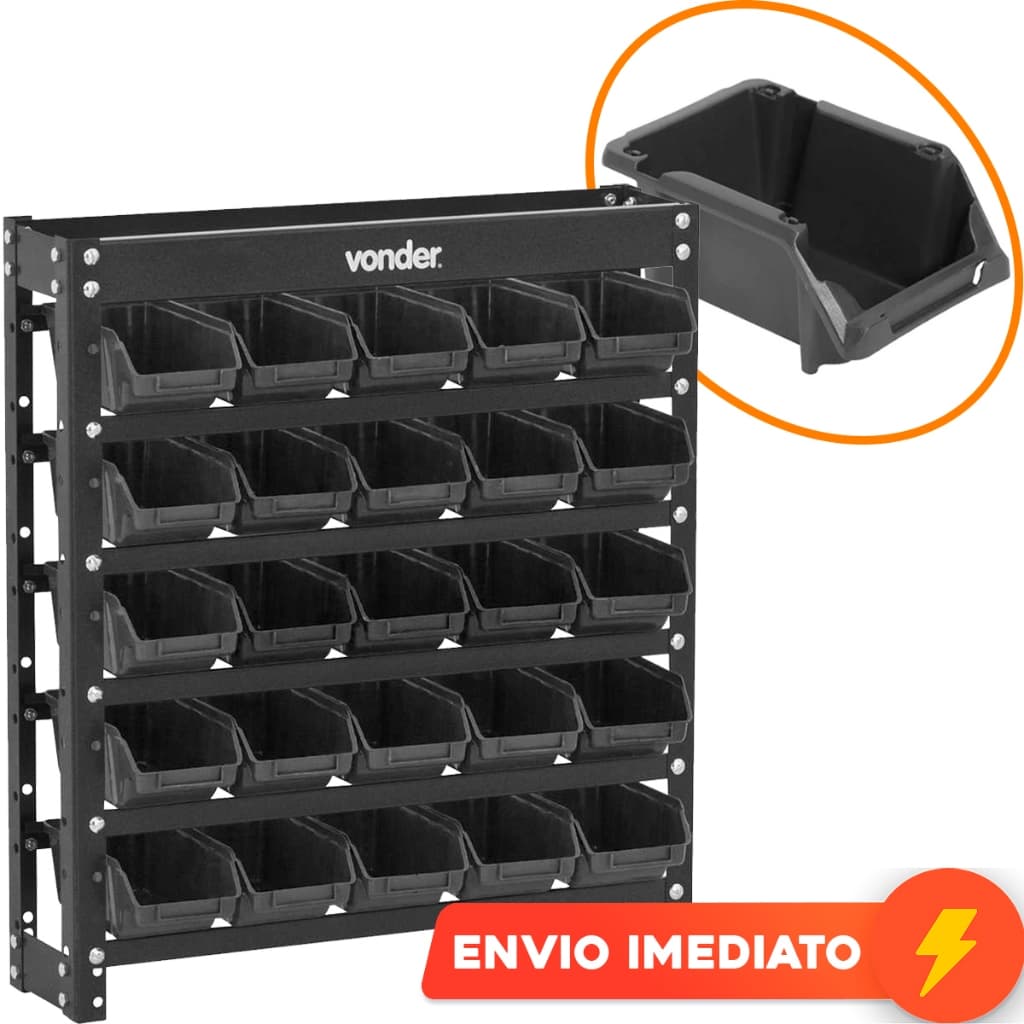 Prateleira 25 Gavetas Gaveteiros Metálica Organizadora Parafusos Estante VONDER