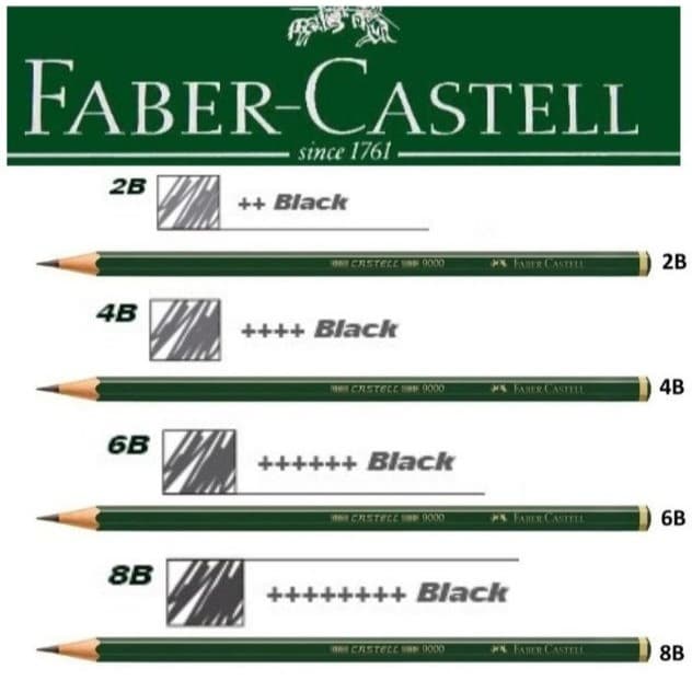LAPIS DE DESENHO 2B/4B/6B/8B PROFISSIONAL GRAFITE FABER