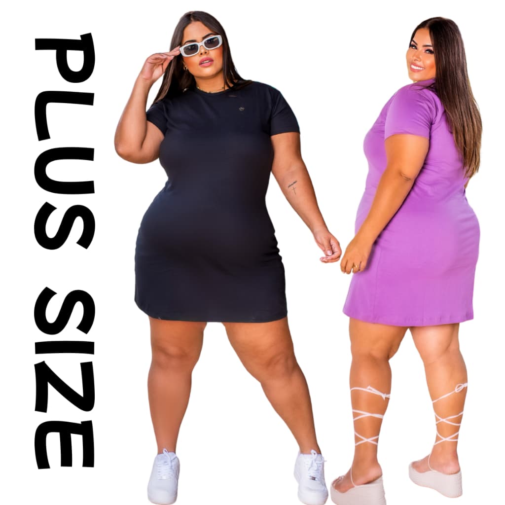 Vestido Feminino Plus Size Básico Algodão Moda Evangélica Confortável