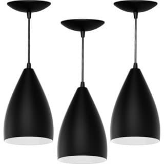 kit 3 pendentes lustres vegas PRETO BRANCO casa e decoração ideal para sala e cozinha ENVIO IMEDIATO