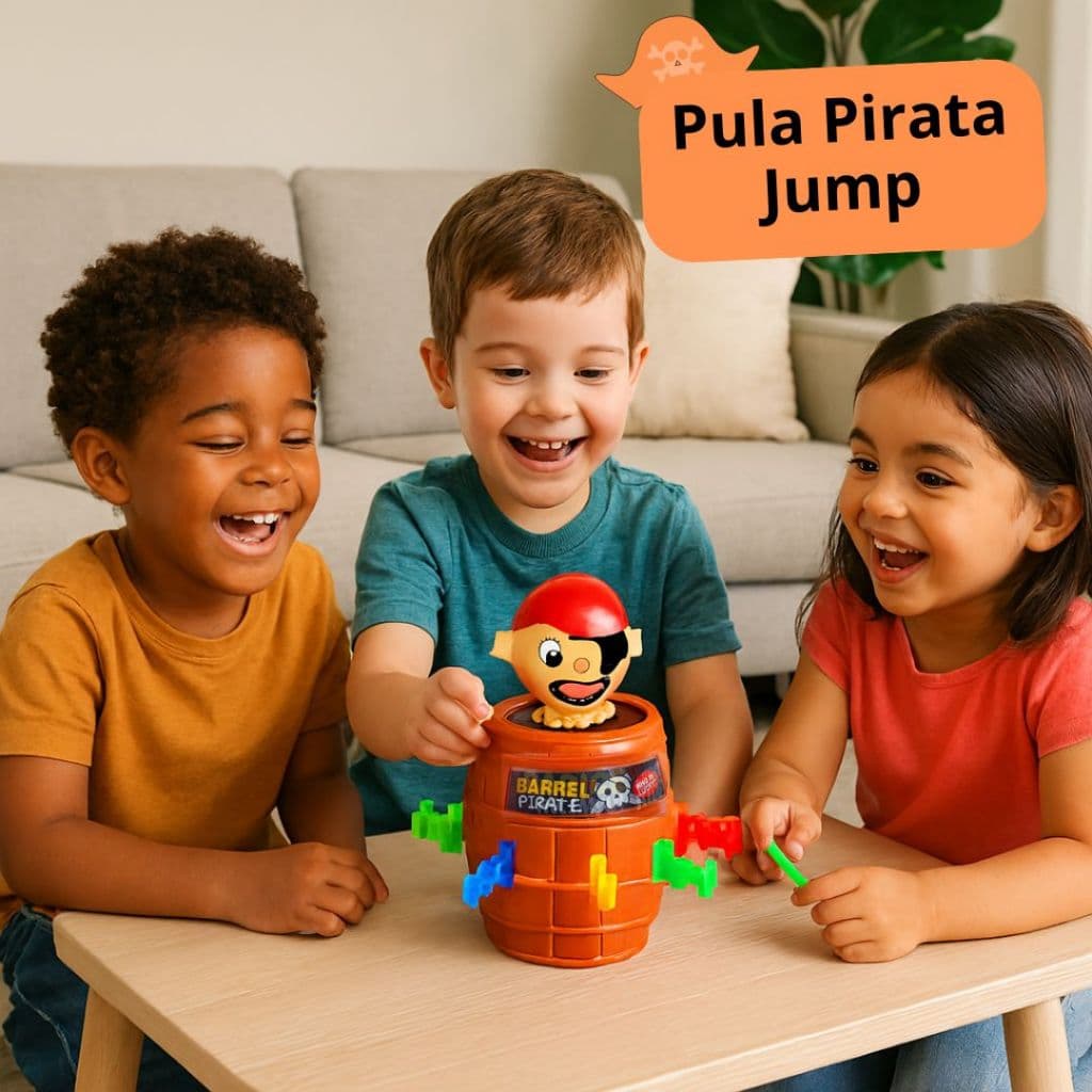 Pula Pirata Jump Grande ou Pequeno 18 ou 16 Peças Brinquedo Infantil Barril