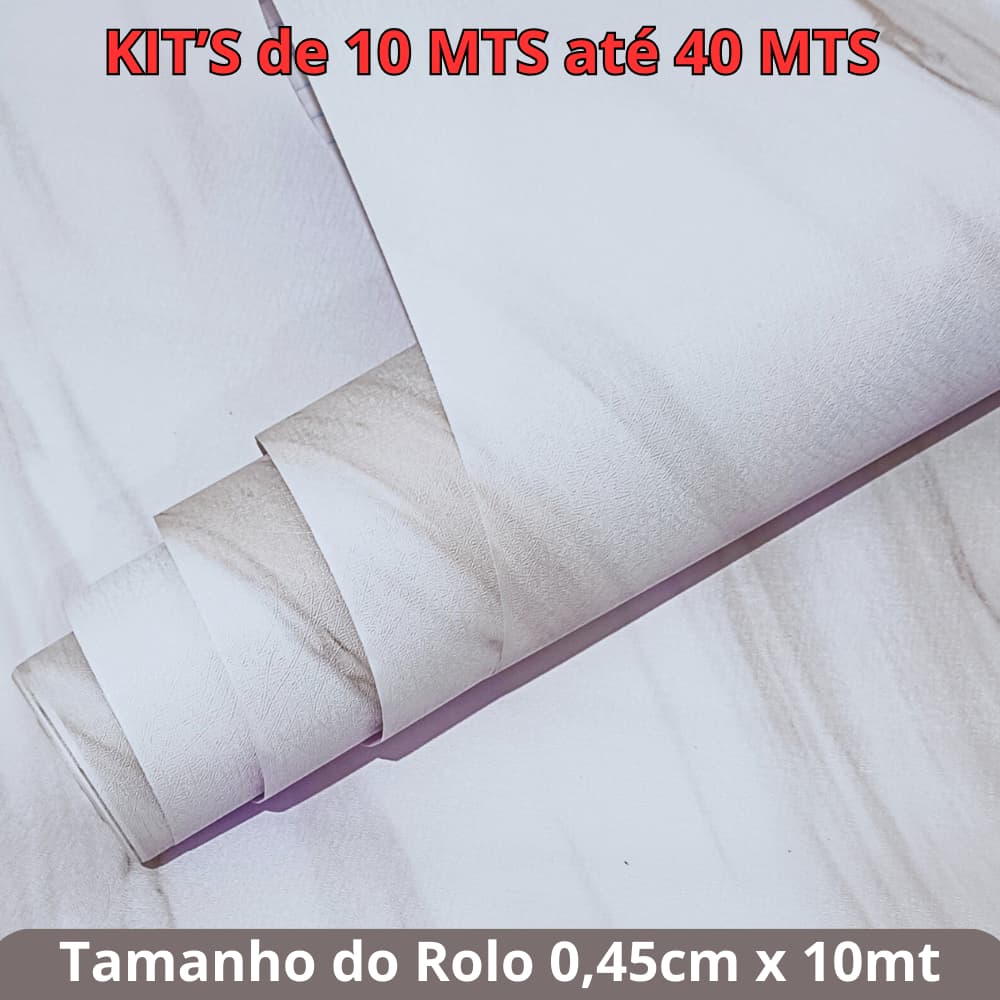 Papel de Parede Marmorizado Branco Auto Colante Marmore Sala Cozinha Banheiro