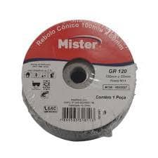 Rebolo Cônico GR 120 Mister 100mm x 50mm Rosca M14 - Acabamento e Desbaste Preciso