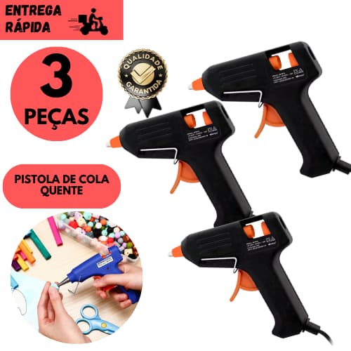 Kits 3 ou 1 Pistola de Cola Quente Elétrica Artesanato Reparos Manualidades 🔥🛠️