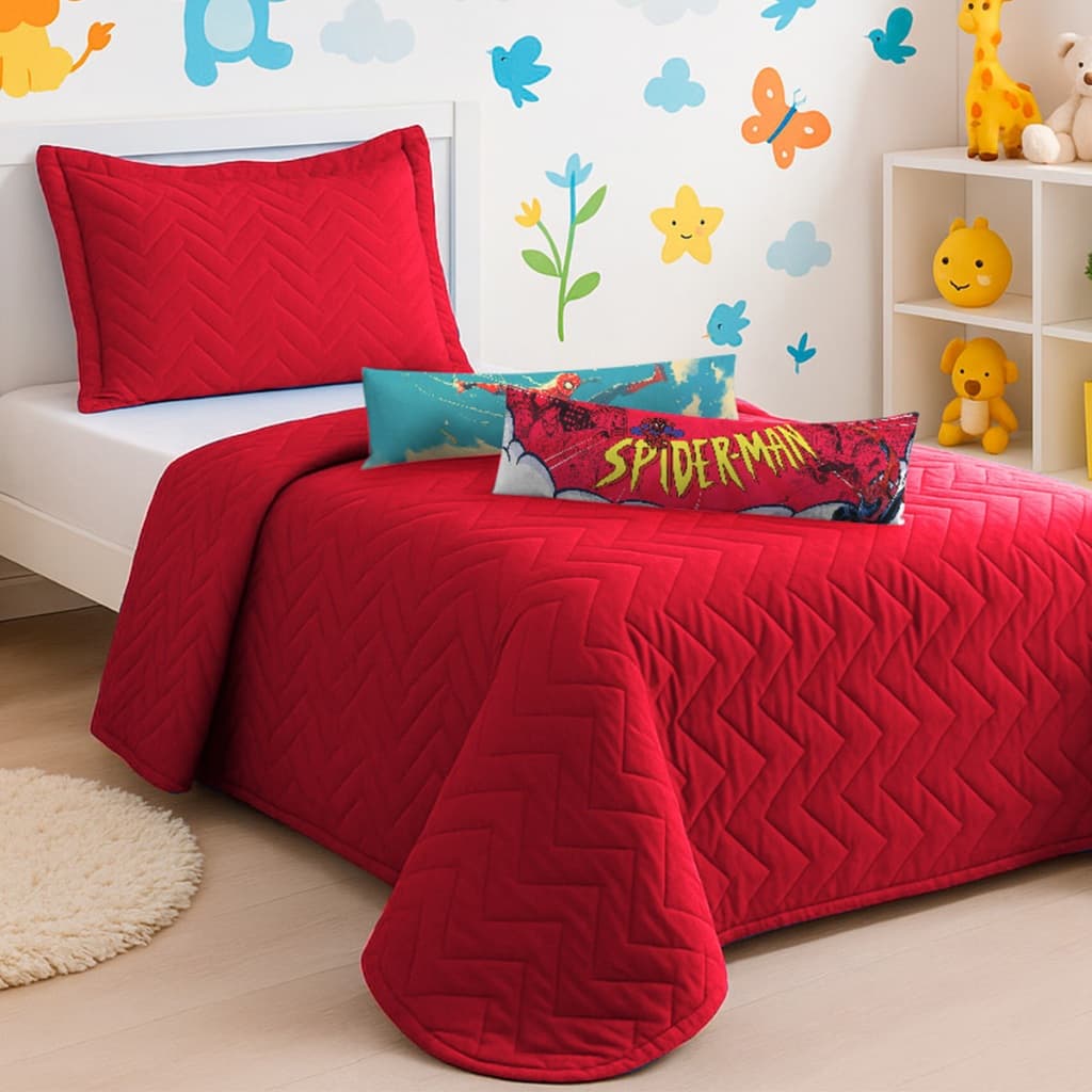 Kit 01 Cobre Leito Solteiro Matelado Infantil Mais 02 Travesseiros De Corpo Xuxinho