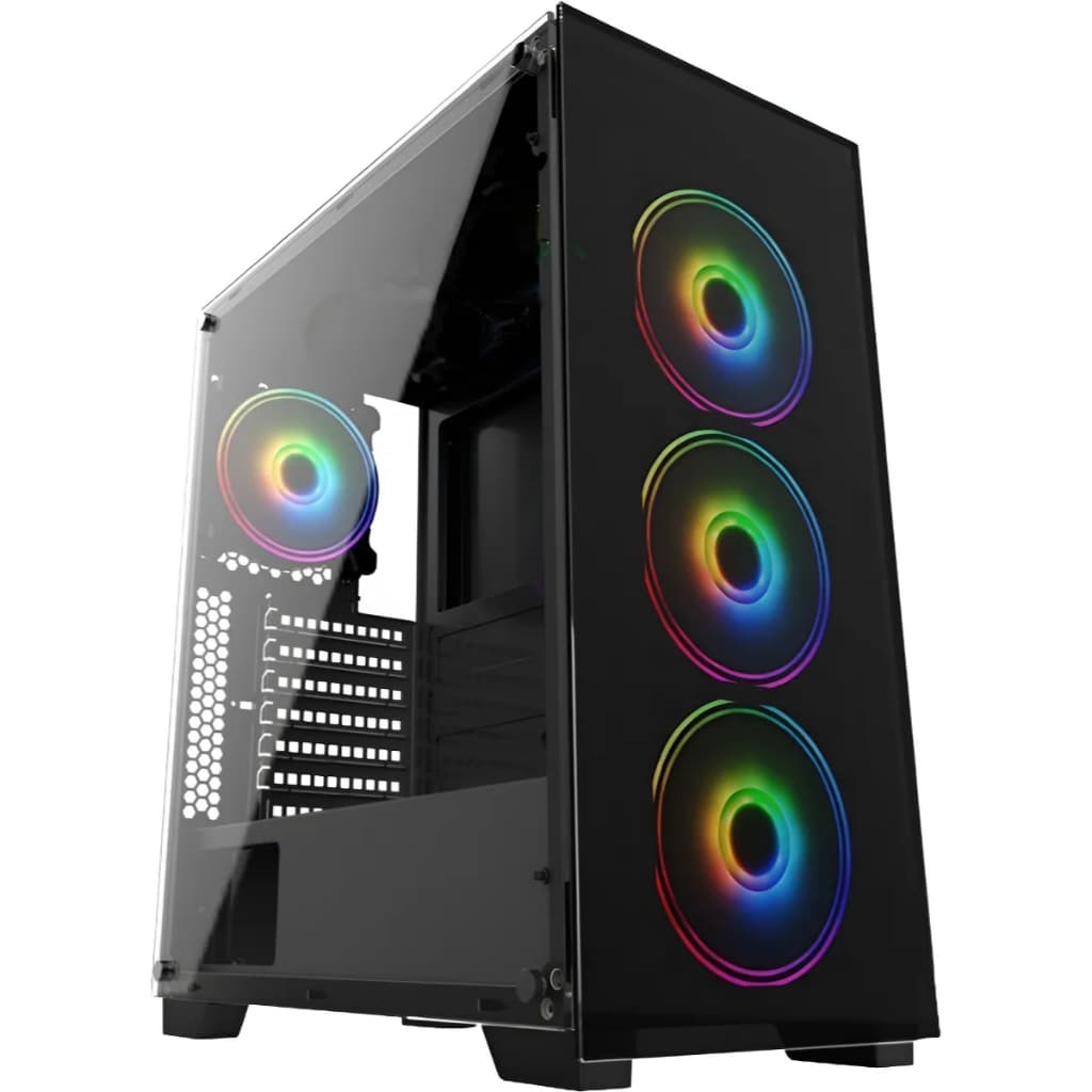 Gabinete Gamer Vidro Usb3.0 Xway 01144 Fonte 600w 4 Fans RGB