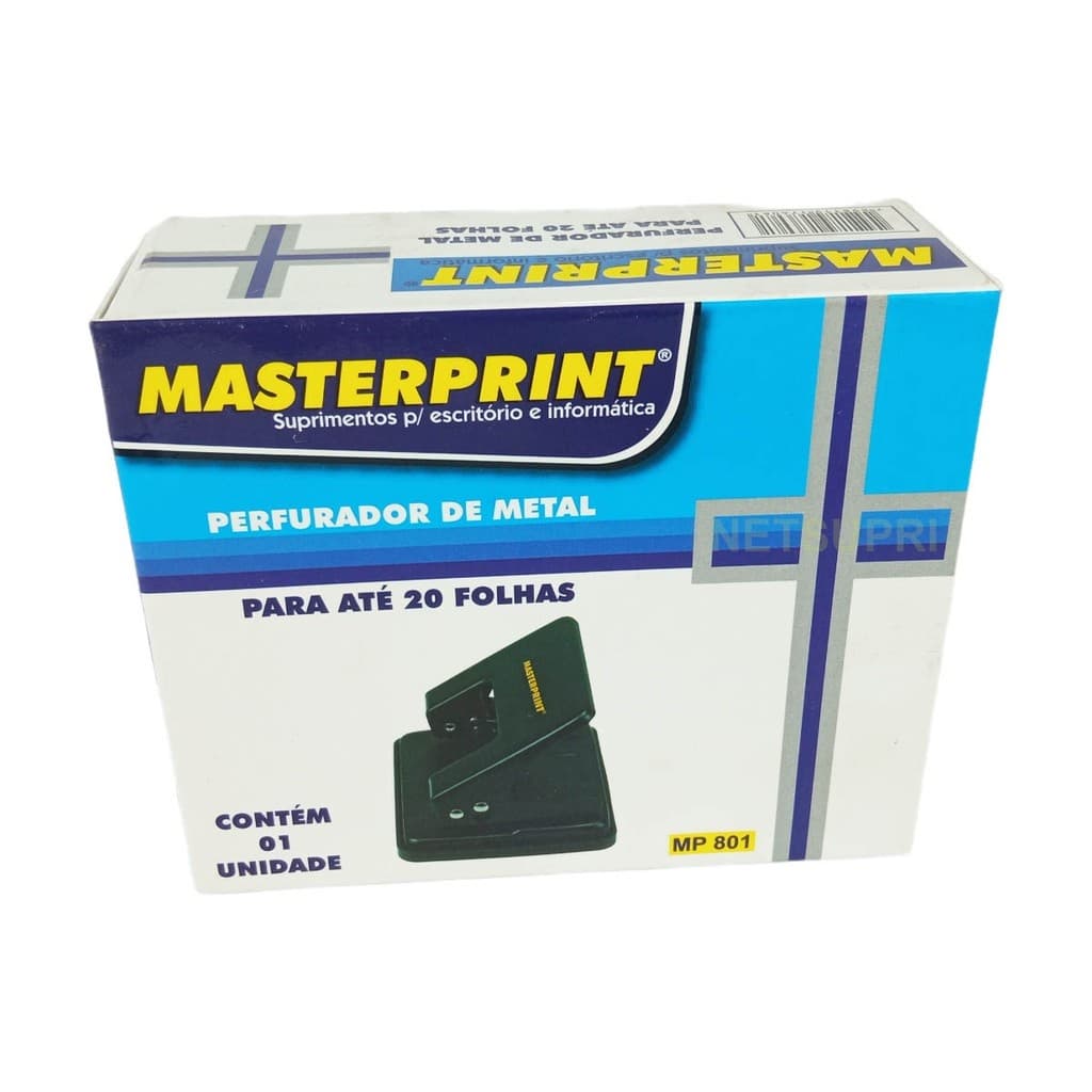 Perfurador Furador Papel C/ Margeador MP801 20 Folhas Masterprint