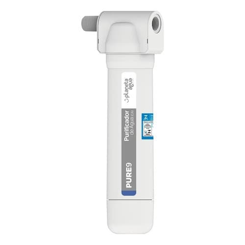 Purificador Planeta Água Filtro Pure9 Rosca 1/2 Pia Torneira Bebedouro POU Carvão Ativado Branco
