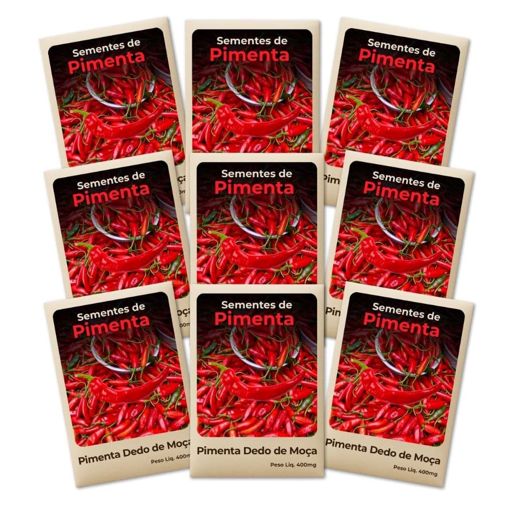 Pimenta Dedo de Moça Semente Perfeita para horta urbana e fácil cultivo -Kit 9 Pacotes