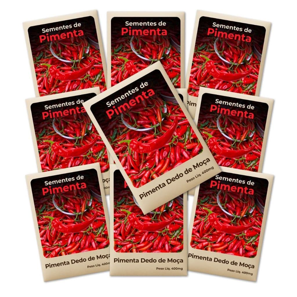 Pimenta Dedo de Moça Semente alta germinação, ideal para horta -Combo 10 Pacotes
