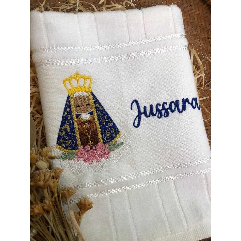 Toalha de lavabo Religiosa Santinhos Católicos Nossa Senhora Aparecida Floral Cute