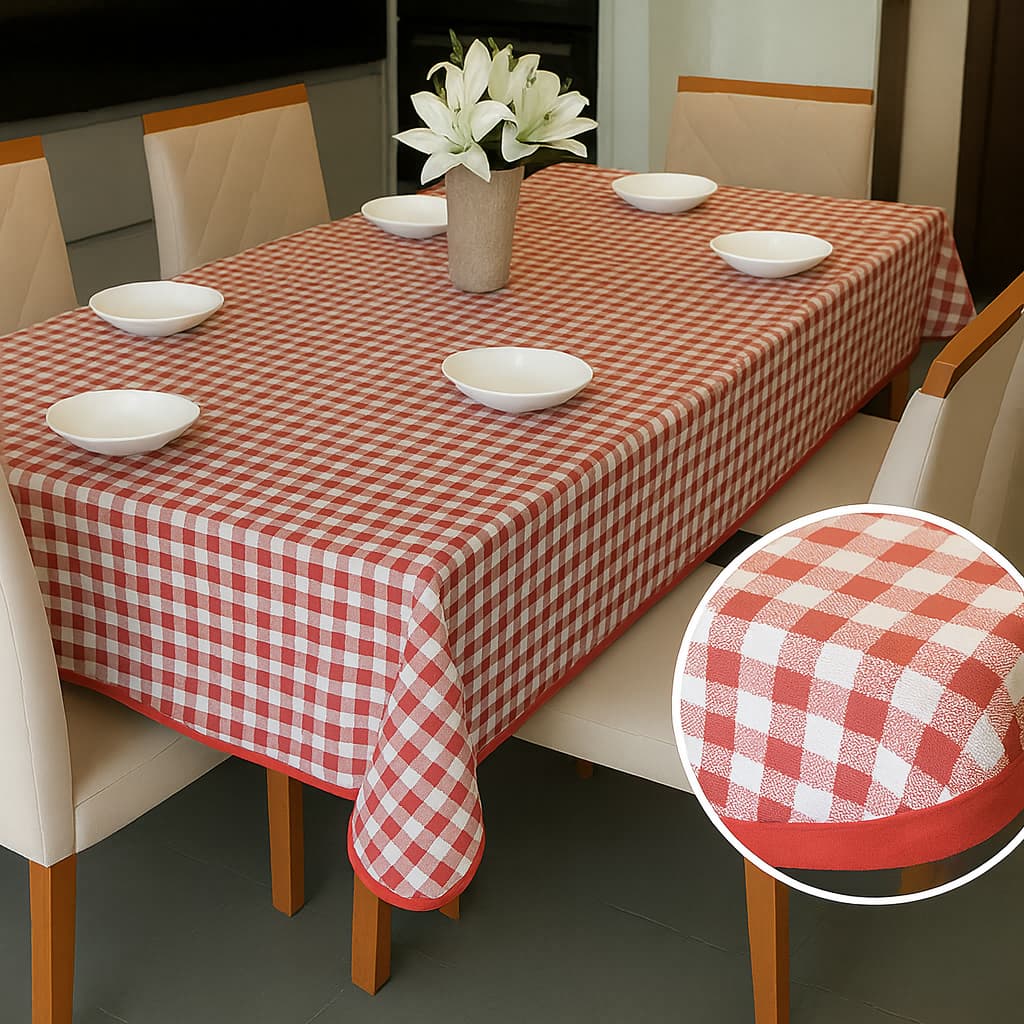 Toalha de Mesa Xadrez Com Viês  Tamanhos 4 lugares 6 Lugares 8 Lugares