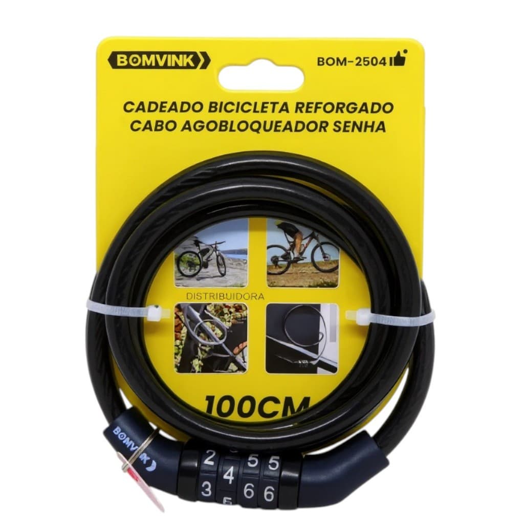 Cadeado Senha Corrente Segredo Sem Chave Bike Bicicleta Preto Capacete Multiuso