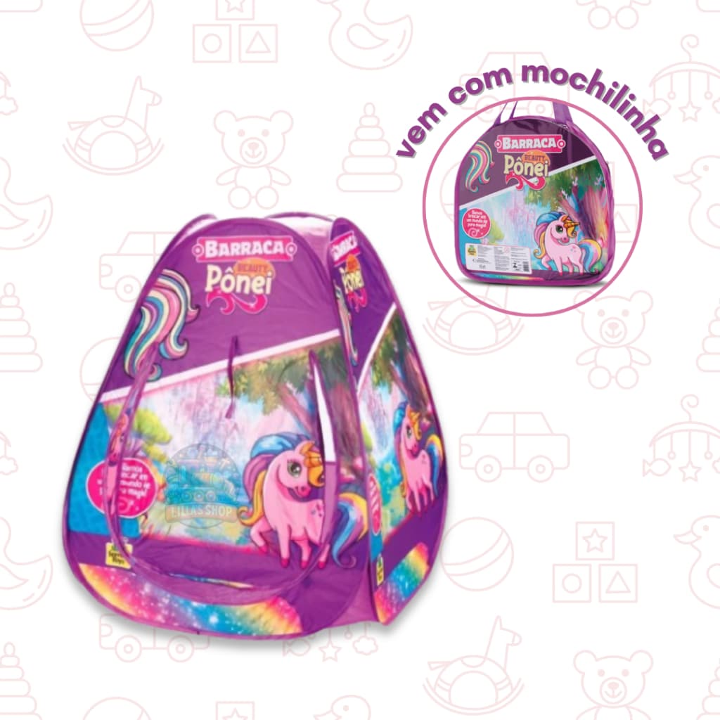 Brinquedo Infantil Menina Barraca Cabaninha Toca Infantil Pônei Dobrável - LP Toys