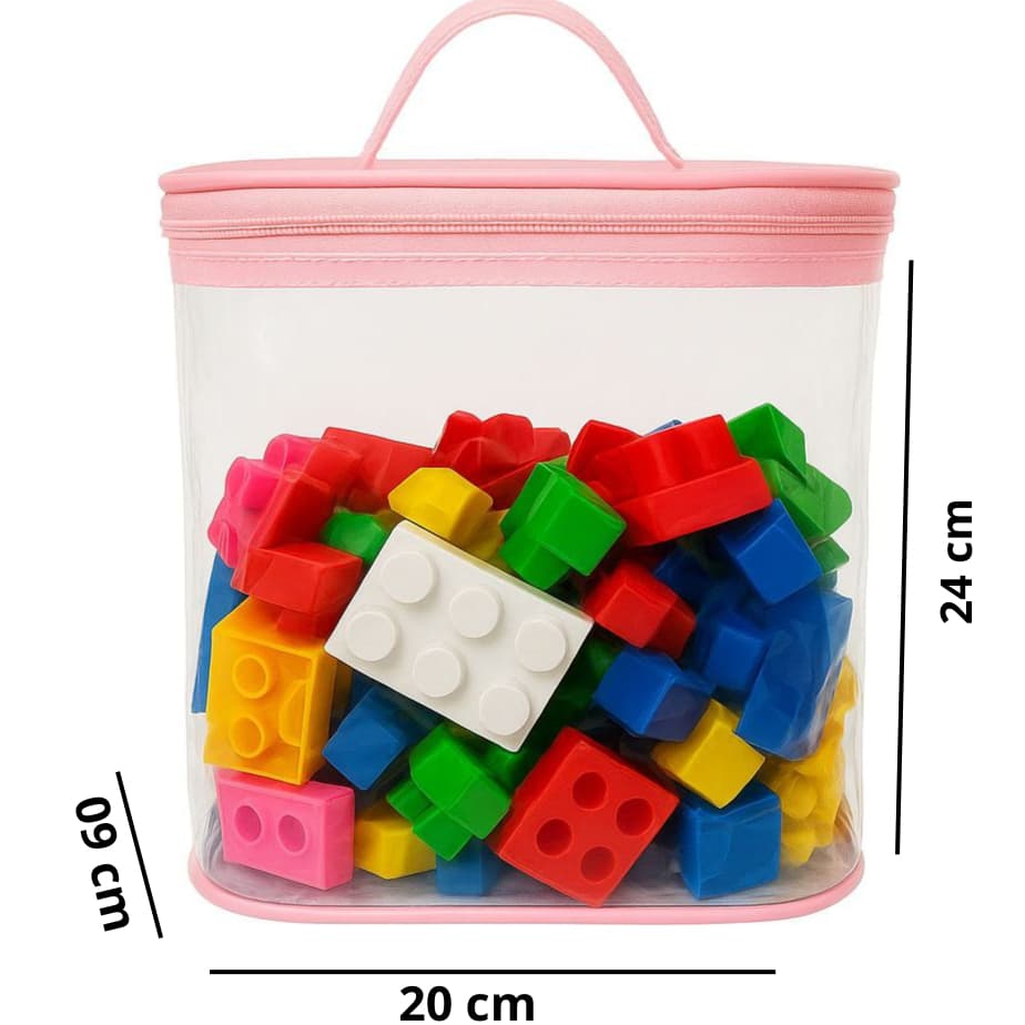 kit 3 Necessaire Organizadora Transparente PVC – Bolsa Multiuso para Praia, Viagem, Maquiagem e Brinquedos