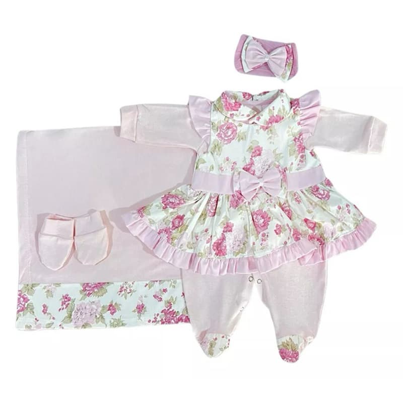 Saída de Maternidade Feminina  Roupa Infantil Bebê Menina Modelo Catarina