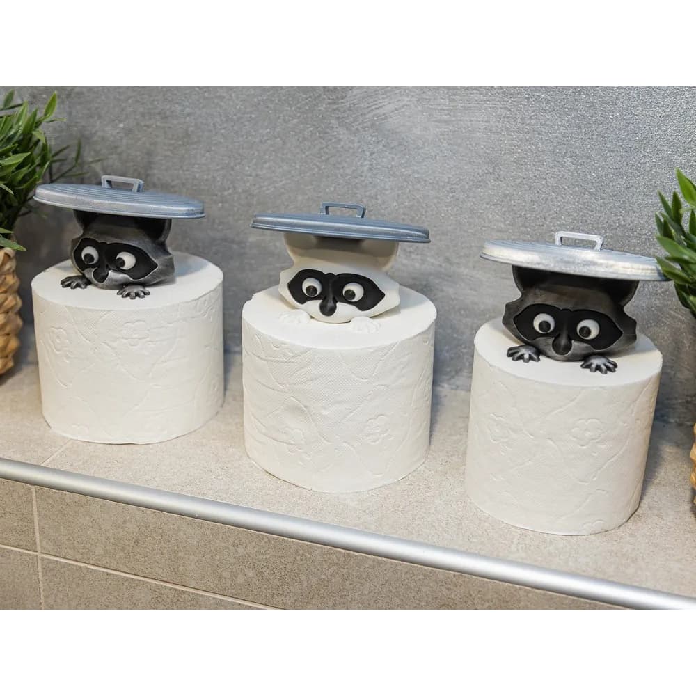 Guaxinim Invasor – Suporte de Papel Higiênico Criativo – Decoração Temática para Banheiro
