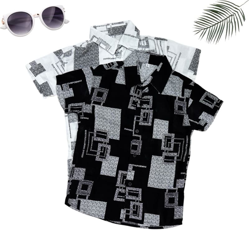 Camisa Social Menino Infantil Estampada Juvenil #2 S.M