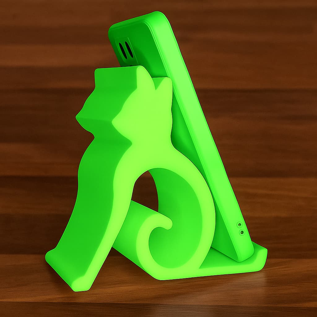 Suporte para Celular em Formato de Gato – Decorativo e Funcional – 13x13x5 cm