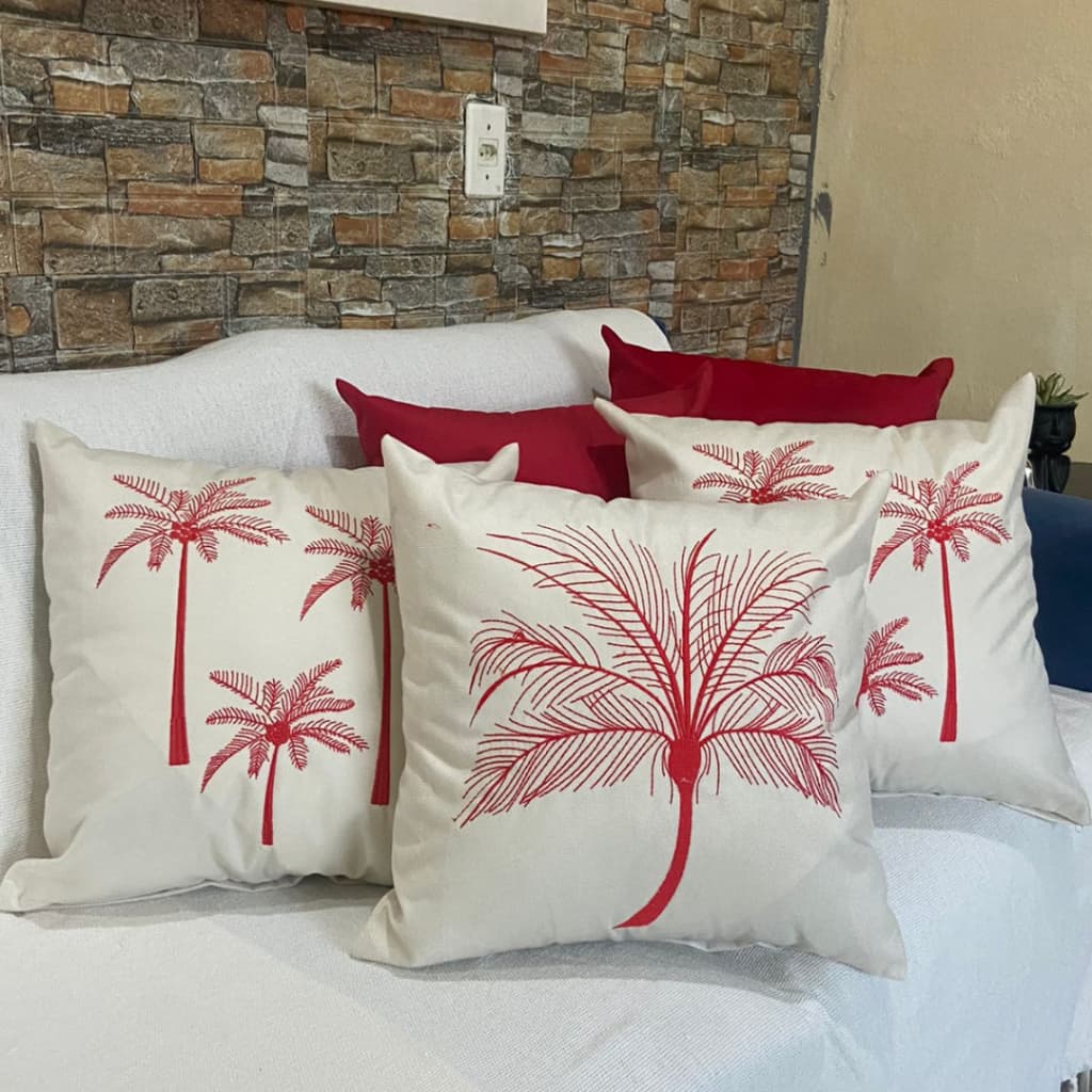 Kit de Capa de Almofada Bordada Suede Decorativa - Escolha Sua combinação