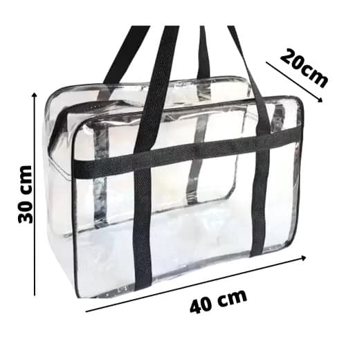 kit com 25 Bolsa Cristal transparente moda praia e piscina viagem resistente com gramatura de 0.20