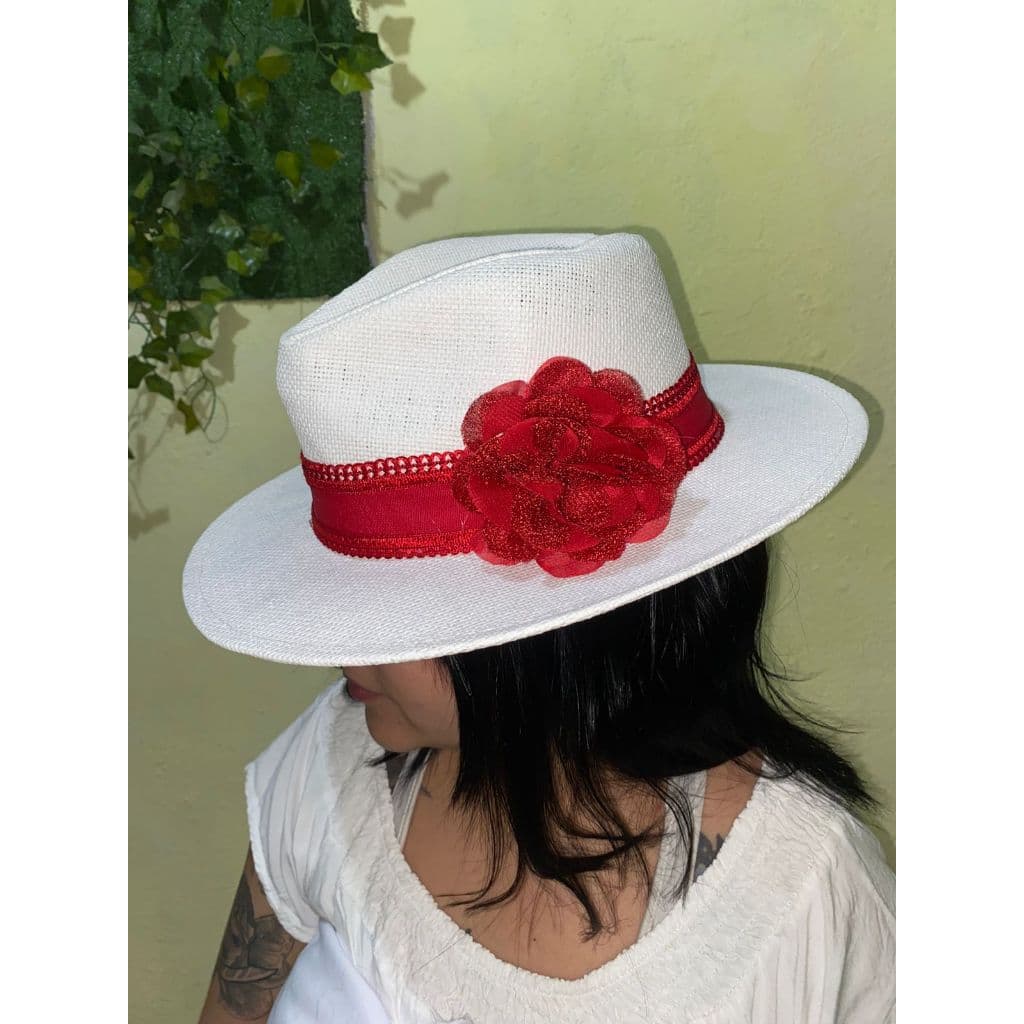 CHAPÉU MALANDRA MARIA NAVALHA ESTILO PANAMÁ COM ROSA UMBANDA CANDOMBLÉ MALANDRAGEM ZÉ PELINTRA
