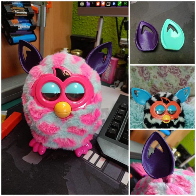 Modelos de Orelha Furby em Impressão 3D - Furby Boom Cor a sua Escolha Reposição da Original tampa de baixo Original