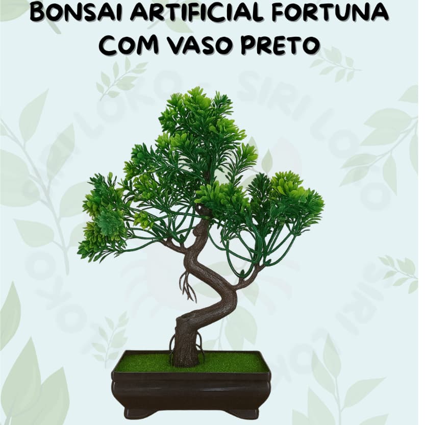 Arvore Bonsai Artificial Modelo Fortuna com Vaso Preto – Decoração Sofisticada Beleza Sem Cuidados