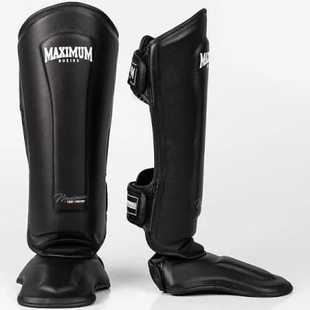 Caneleira Muay Thai e Kickboxing MMA Preta Maximum Boxing