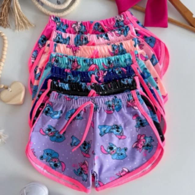 Kit 3 Shortinho Confortável Praia Piscina Moda Feminina Infantil