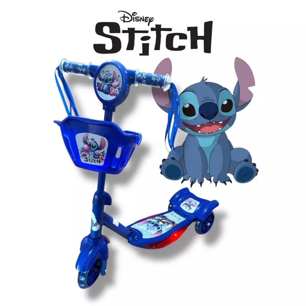 Patinete Infantil 3 Roda Musica C/Cesta Luz Musica Promoção