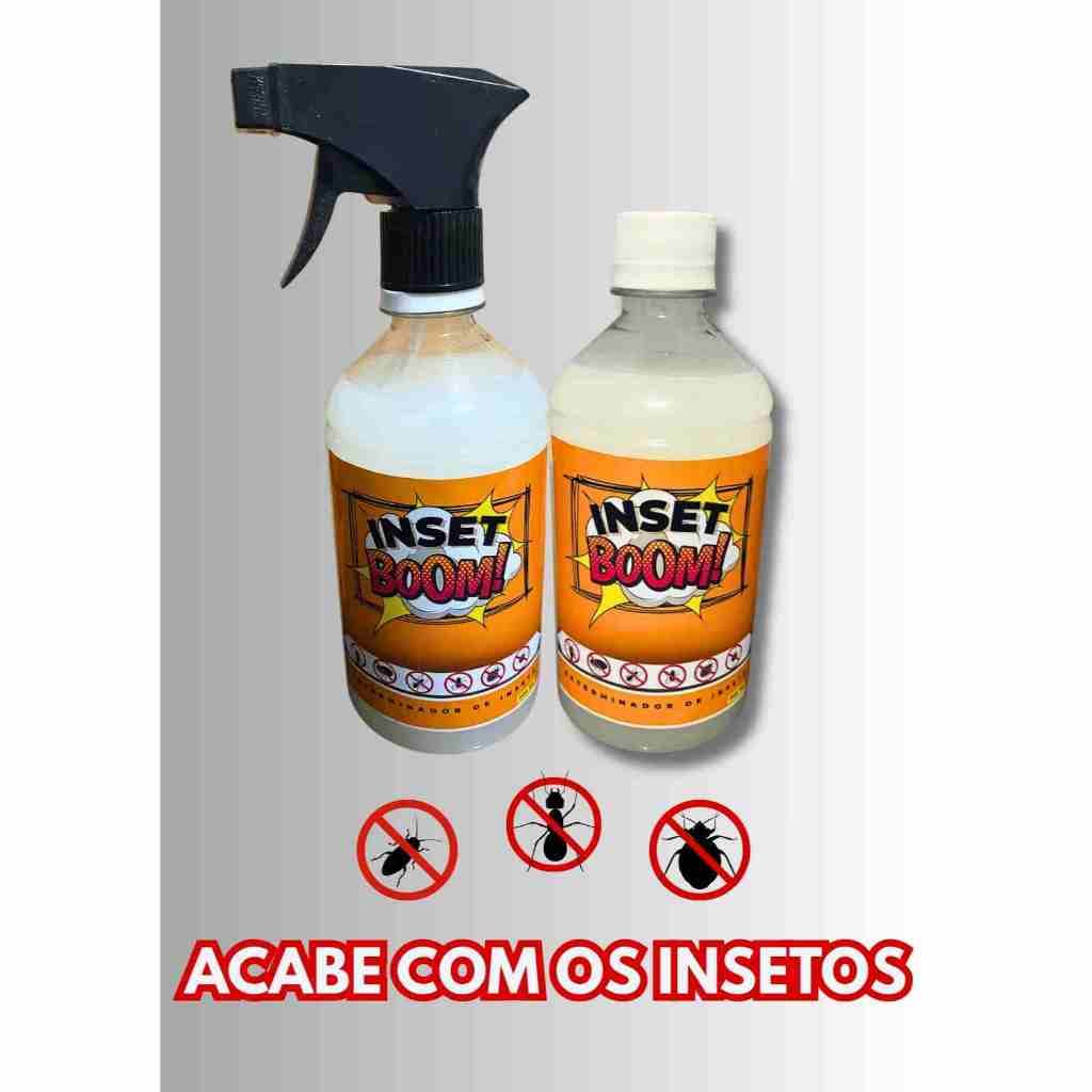 Kit Inseticida InsetBoom — 1 Borrifador 500ml + 1 Refil 500ml — Elimina Barata Percevejo de Cama e Formiga
