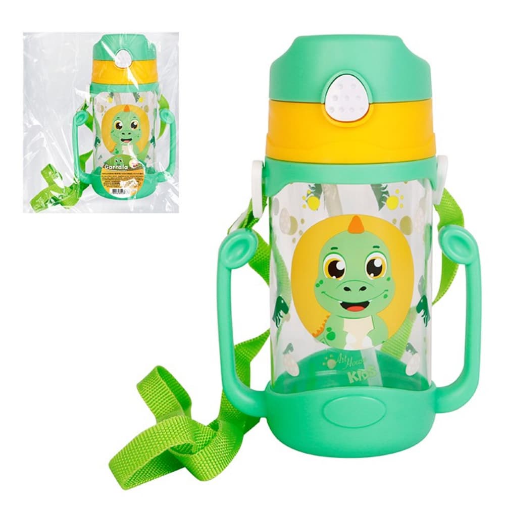 Garrafa Infantil com Canudo e Alça Dupla Art House Kids 400ml – Personagens Divertidos