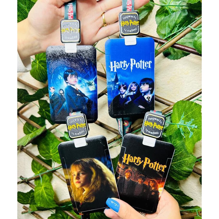 Porta Cartão Harry Potter com Roller Clip - Papelaria Fofa Presente Metrô Porta Crácha