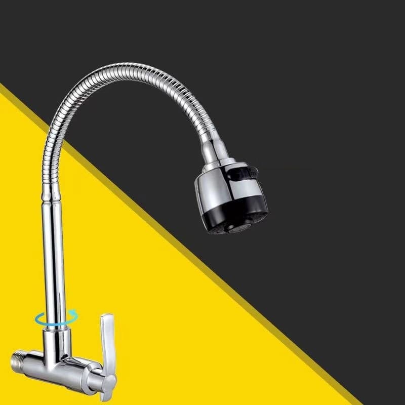 Torneira metálica de para cozinha montada na parede, pia com bico flexível,, torneira giratória de mesa
