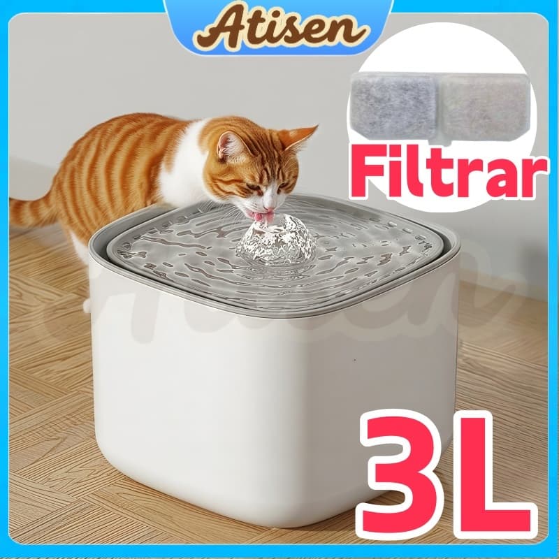 3L Fonte De Água Para Gatos E Cãe Bivolt USB Ciclo de Filtragem Automático Grande Capacidade