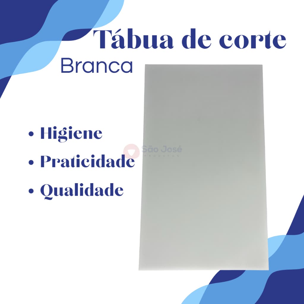 Tabua De Corte 60X40Cm 20mm em polietileno casa restaurante padaria profissional diversas espessuras