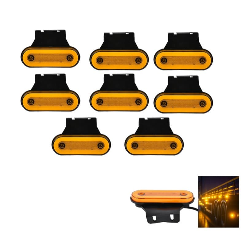 LED LANTERNA oval LED C STROBO PISCANTE 3 FIOS CAMINHÃO DELIMITADORA LATERAL AMARELA COM SUPORTE guincho reboque